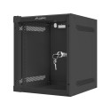 RACK CABINET 10" WALL-MOUNT 6U/280X310 (FLAT PACK) WITH GLASS DOOR BLACK LANBERG