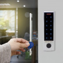 Qoltec 52449 Code lock PROTEUS with fingerprint reader | RFID | Code | Card | key fob | Doorbell | I