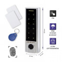 Qoltec 52449 Code lock PROTEUS with fingerprint reader | RFID | Code | Card | key fob | Doorbell | I