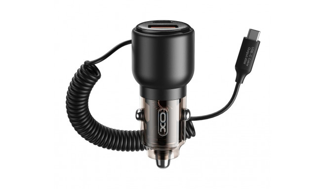 XO car charger CC59 65W 1x USB 1x USB-C tarnish with USB-C cable + USB-C - USB-C cable