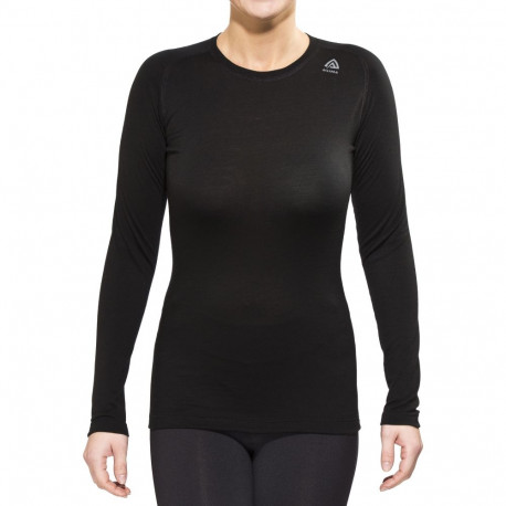 Wo LightWool Undershirt LS 140 Jet Black särk - M