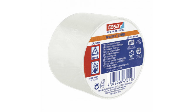 Izolācijas lente TESA tesaflex 53988 Piemērots Balts PVC (25 m x 50 mm)