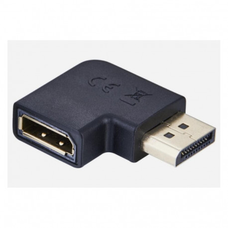 PremiumCord DisplayPort 1.2 Left Angled Adapter, male/female, gold plated
