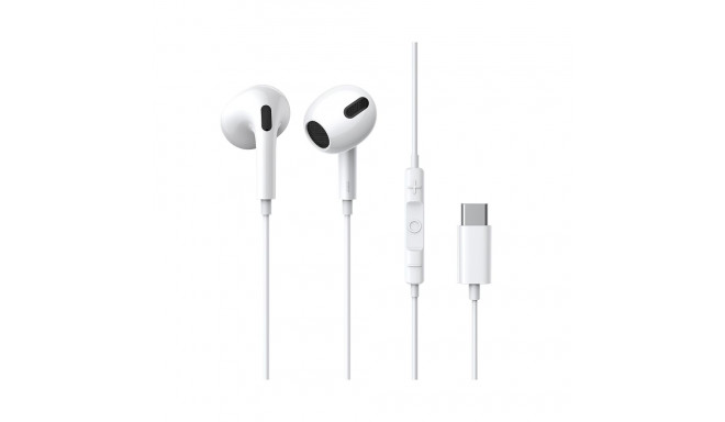 Earphones USB-C with Built-in Microphone & Controller, White
