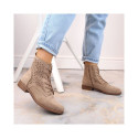 S.Barski W OLI244 beige suede ankle boots (39)