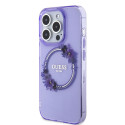 Guess PC|TPU Flowers Ring Glossy Logo MagSafe  Kaane iPhone 15 Pro Max lilla