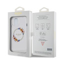 Guess PC|TPU Flowers Ring Glossy Logo MagSafe Kaane iPhone 13 läbipaistev