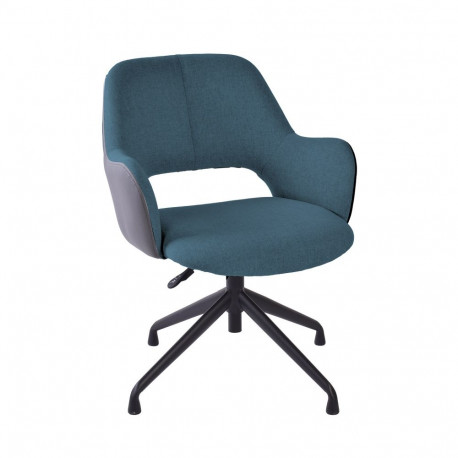 Task chair KENO without castors, blue/grey