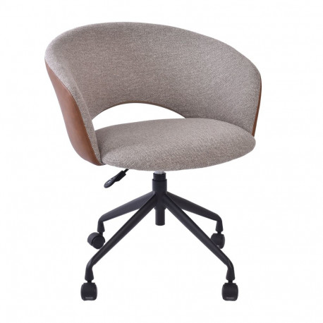 Task chair KARINA with castors, beige/light brown