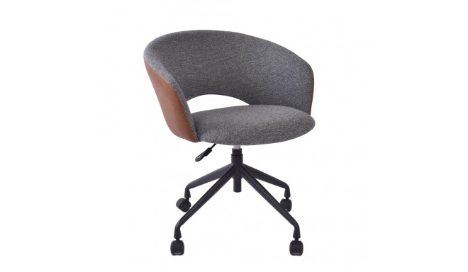 Task chair KARINA with castors, grey/light brown