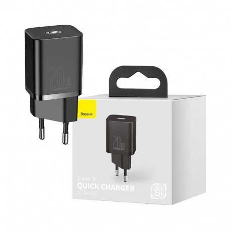 WALL CHARGER SUPER SI 1C USB-C 20W BLACK