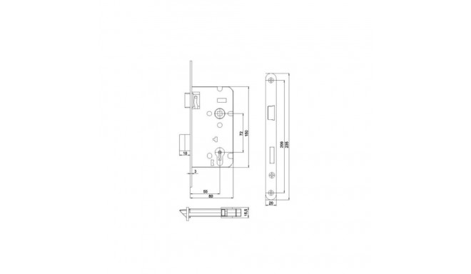 MORTISE LOCK WC Z7ACL 72/55 LEFT W ZN