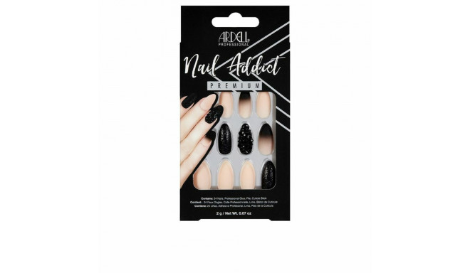 False nails Ardell Nail Addict Black Stud & Pink Ombre (24 pcs)