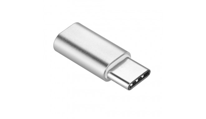 Adapter Micro USB (female) to Type C (male) silver