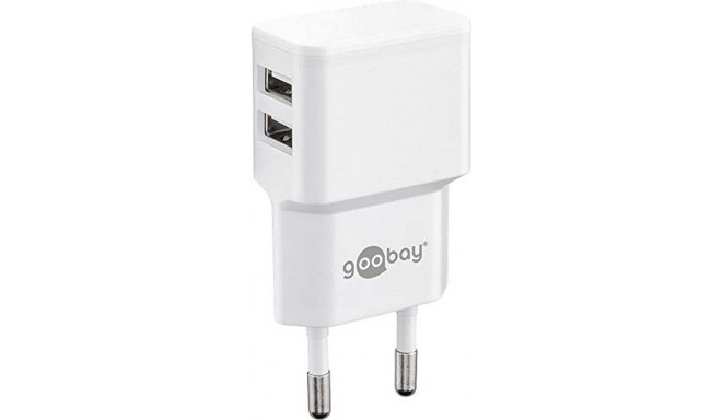 goobay dual USB charger 2.4 A (white)
