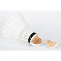 Badminton shuttles AVENTO 46SD cork 3pcs White