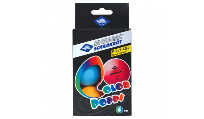 Table tennis balls DONIC P40+ Colour Popps Poly 6pcs