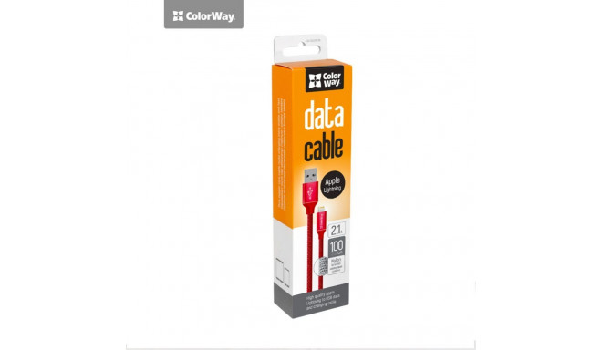 ColorWay Data Cable Apple Lightning Charging cable, Fast and safe charging; Stable data transmission