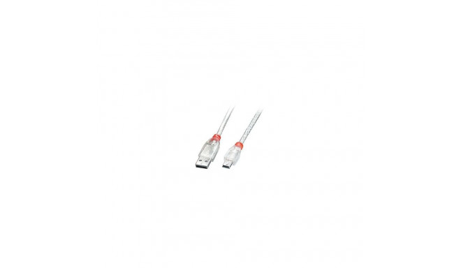 LINDY CABLE USB2 A TO MINI-B 0.5M/TRANSPARENT 41781