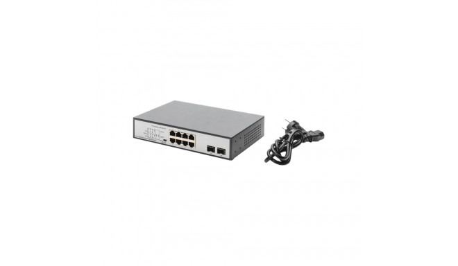 DIGITUS 8 Port Gigabit Switch 8xRJ45 6xPoE + 2G SFP 180W Support 802.3 af/at/bt standard