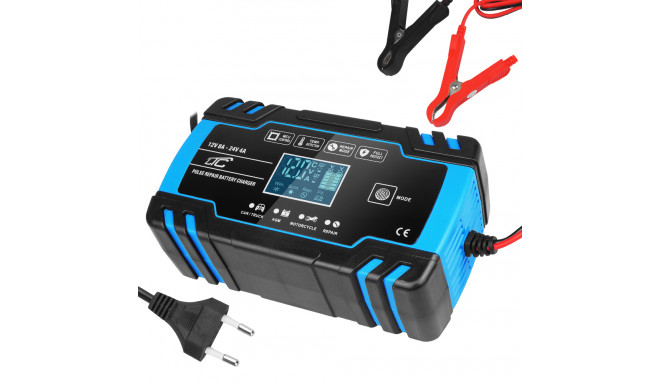 Automatic charger, microprocessor rectifier LTC 12V 8A - 24V 4A blue