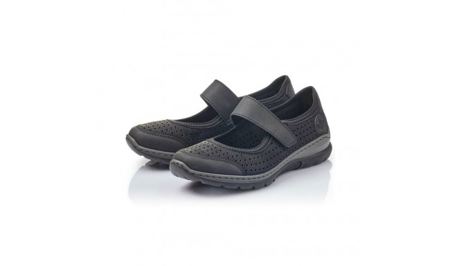 Comfortable openwork shoes Rieker W RKR575 black (41)