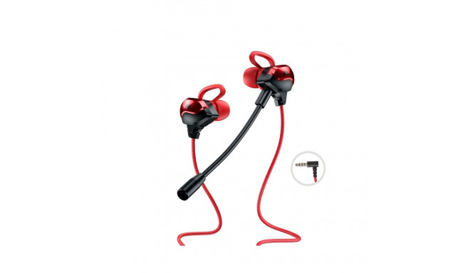 Wired headphones for gamers jack 3,5mm red