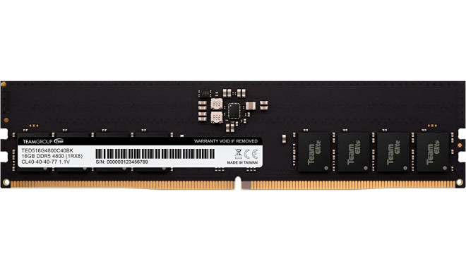 Team Group DDR5 16GB - 4800 - CL - 40 - Single-Kit - DIMM -TED516G4800C4001, Elite, XMP, black