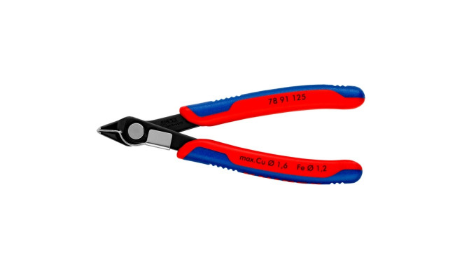 KNIPEX Electronic Super Knips 78 91 125, electronics pliers (red/blue, with opening spring and openi