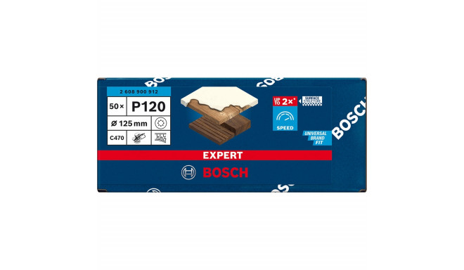 Bosch Expert C470 sanding sheet, 125mm, K120 (50 pieces, for eccentric sanders)