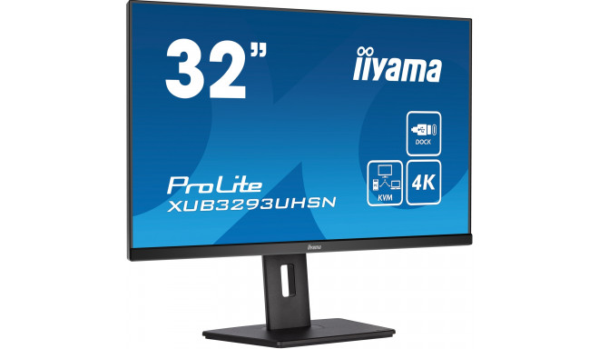 iiyama ProLite XUB3293UHSN-B5, LED monitor - 31.5 - black, Ultra HD/4K, HDMI, DisplayPort, USB-C, IP