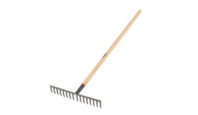 Truper garden rake with metal tines wooden shaft and, 152cm