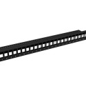 Lanberg patch panel 24 port 1U for Kesystone modules, black