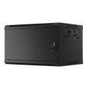 RACK CABINET 19" WALL-MOUNT 6U/600X450 FOR SELF-ASSEMBLY WITH METAL DOOR BLACK LANBERG (FLAT PACK)