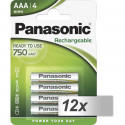 12x4 Panasonic Accu NiMH Micro AAA 750 mAh Rechargeable Evolta