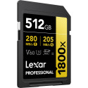 Lexar memory card SDXC 512GB Professional 1800x UHS-II U3 V60