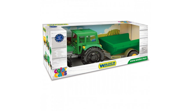 Farmer tractor wit h a trailer in a carton