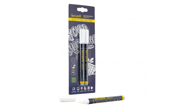 Kriidimarker tahvlitele 1-2mm, 2tk - valge