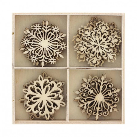 Puidust ornamendid Lumehelbed 20tk