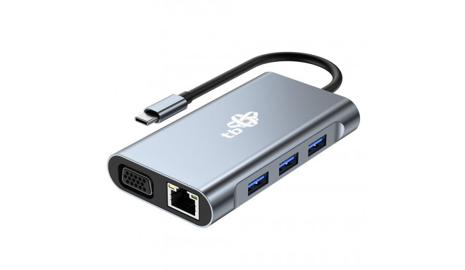 HUB 8in1 Adapter USB C HDMI x2 USB VGA RJ45 PD