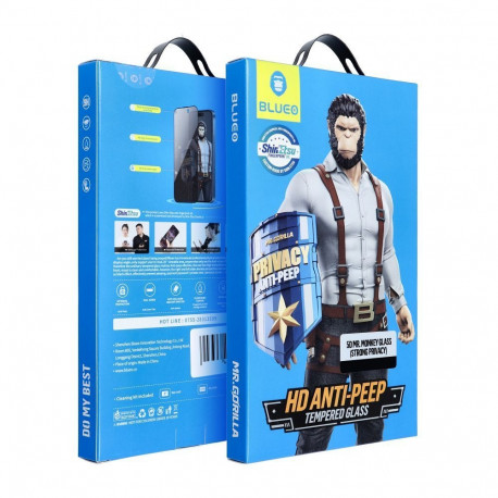 5D Mr. Monkey Glass - for Samsung Galaxy S24 Ultra black (Anti-Peep Strong Privacy)