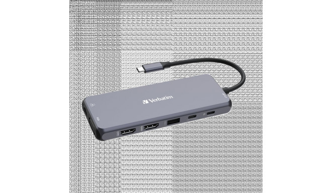 Port replikaator Verbatim CMH-14 USB-C Pro Multiport Hub 4xUSB-A/2xUSB-C/USB-C PD/2xHDMI 8K 30Hz/VGA
