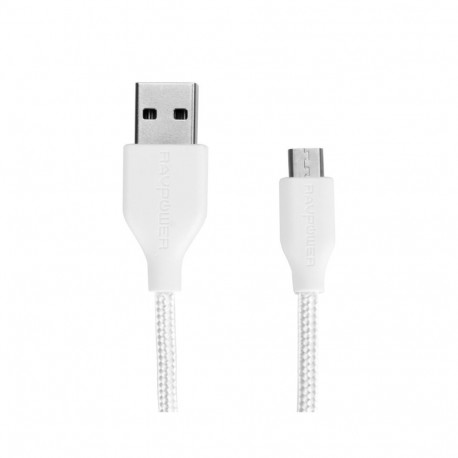 USB Cable - RAVPower Micro USB 0.9m 480Mbps 2.4A White