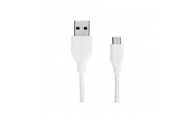 USB Cable - RAVPower Micro USB 0.9m 480Mbps 2.4A White