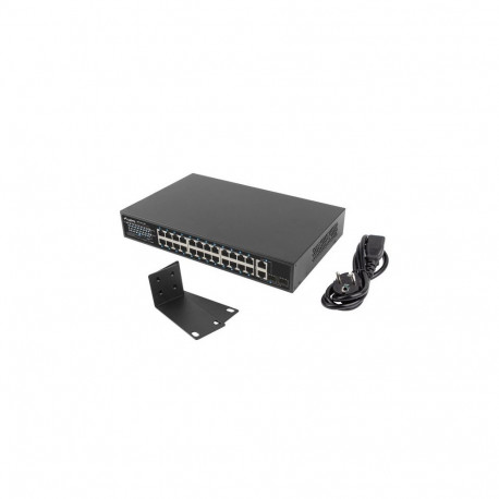 Lanberg võrgulüliti 24x 100MB PoE+/2x Combo Rack 19" Gigabit Ethernet 360W V2