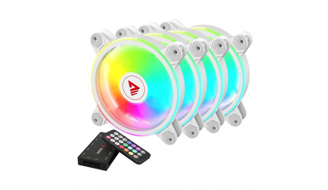 SAVIO FAN-01 WHITE 4-pack 120mm ARGB fan including controller and remote control