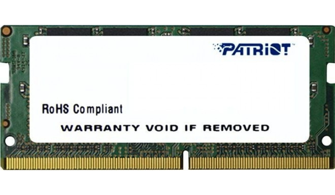 Patriot Signature laptop memory, SODIMM, DDR4, 16 GB, 2666 MHz, CL19 (PSD416G266681S)