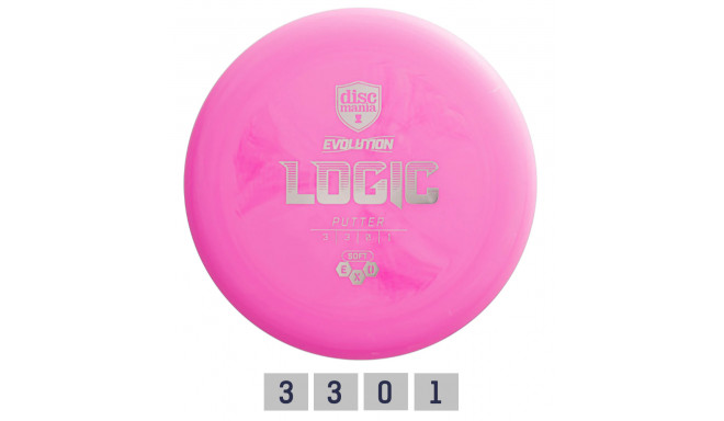 Discgolf DISCMANIA Putter SOFT EXO LOGIC Evolution Pink 3/3/0/1