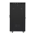 Installation cabinet rack 19 27U 600x800 black, glass door lcd (flat pack)