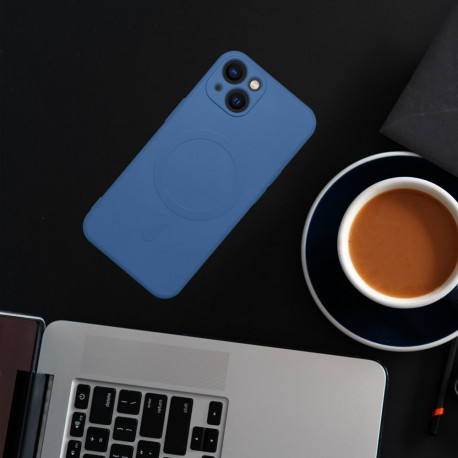 Case for Samsung S24 Silicone Mag Cover compatible with MagSafe (camera protection) blue